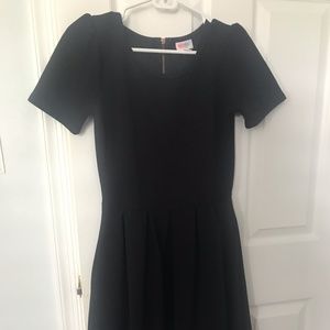 Lula Roe Amelia Black Dress with Rose Gold Zipper